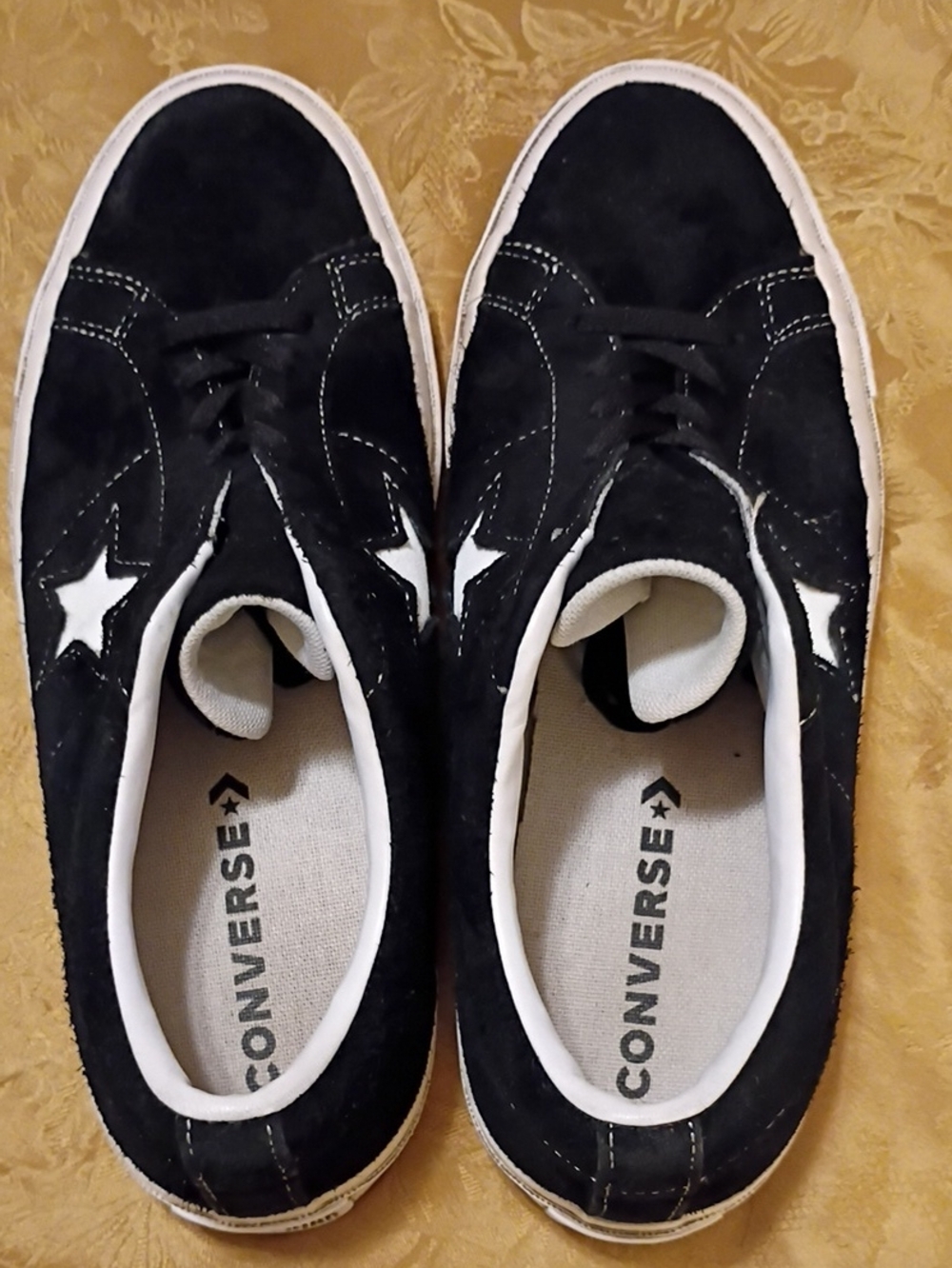 CONVERSE Black Suede Sneakers with White Star Accent Men's 10.0 Women's 12.0 - Picture 7 of 12